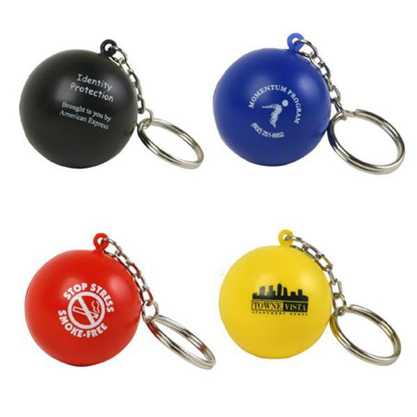 PU Stress Reliever Ball with Keychain