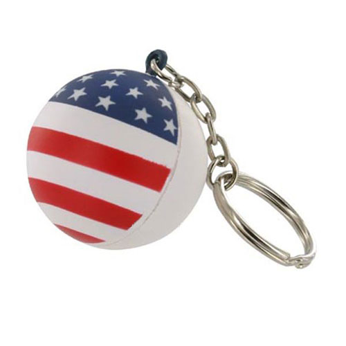 USA Flag PU Stress              Reliever Keychain