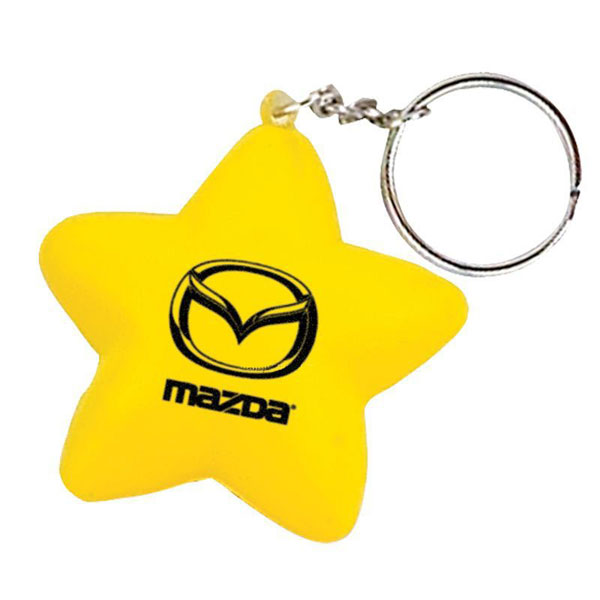 Star PU Stress Reliever Keychain