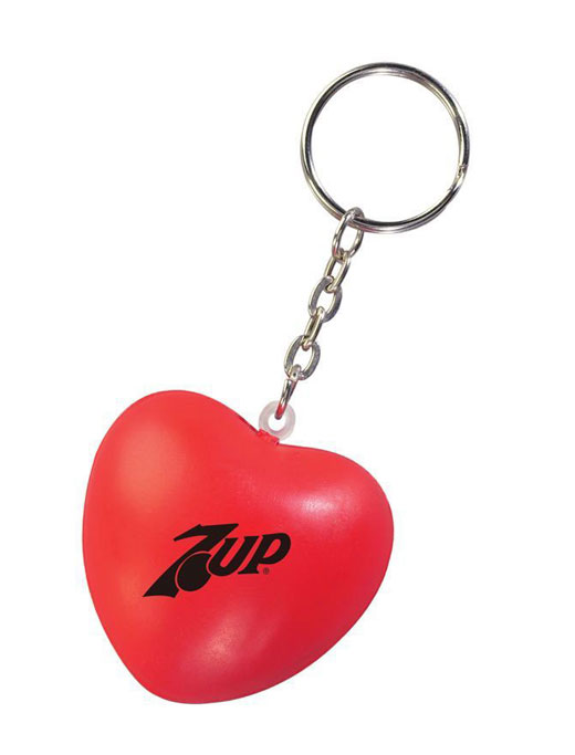 Heart Shape PU Stress Reliever Keychain