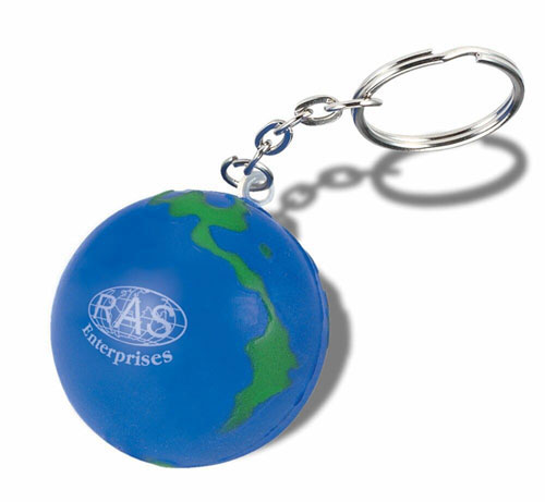 Globe Stress Ball Keychain