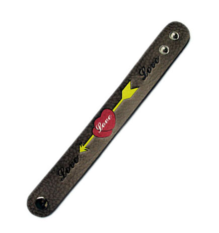 Debossed Logo Leather Wristband