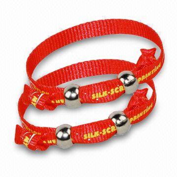 Polyester Wristband with                 Adjustable Beads