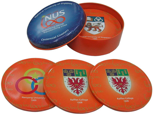 Round Tin Coaster Set