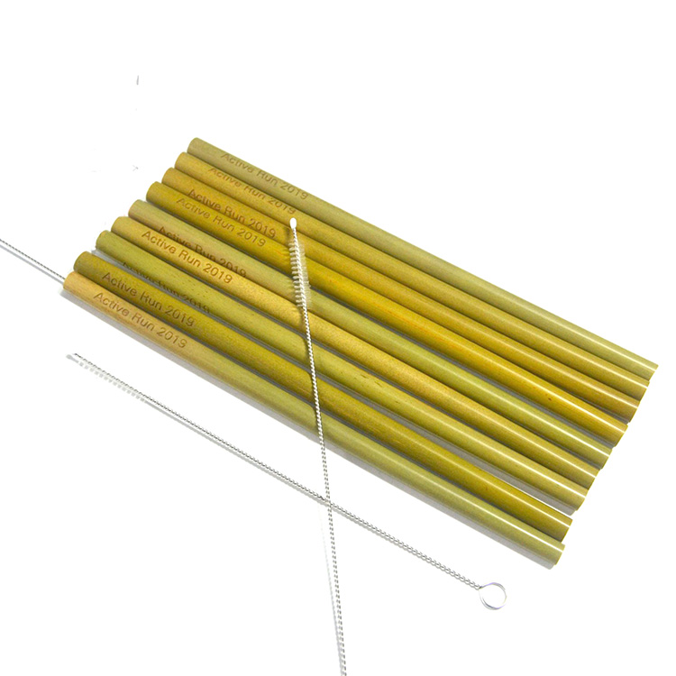 Natural customized logo bambu straw drinking bamboo straw