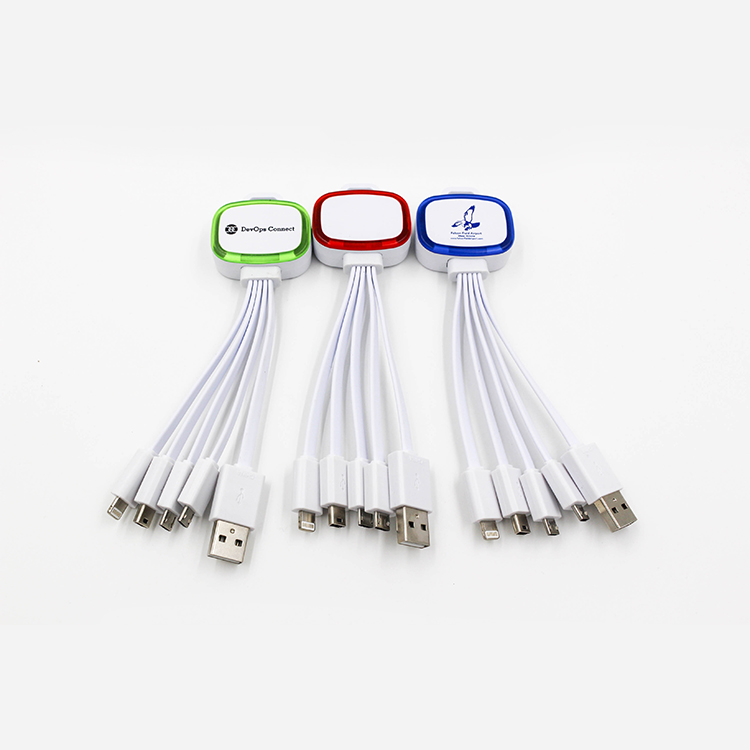 Luminous noodle data line, 4 in 1 noodle data cable for adv