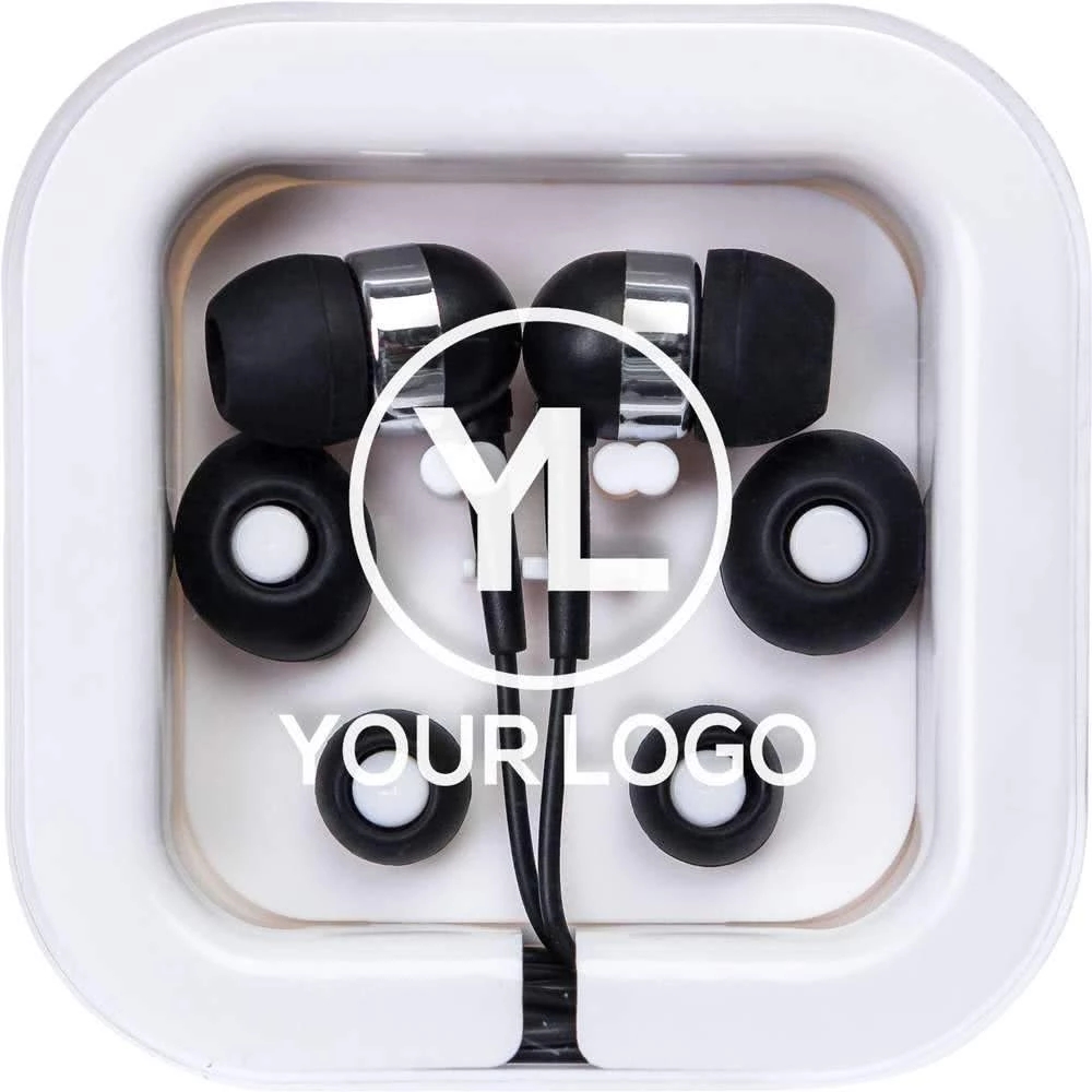 Custom Promotional Earbuds Colored In Square Case
