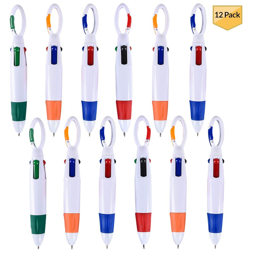 Shuttle Pens with Buckle Clip Assortment Retractable Multico